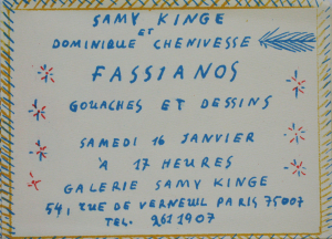 Fassianos, Alekos - 1982 - Galerie Samy Kinge Paris (Einladung)